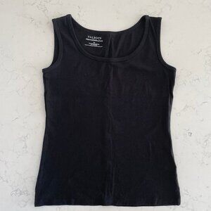 Talbots Stretch Weekend Tank Top Cotton Spandex Blend Neutral Black Sz XS